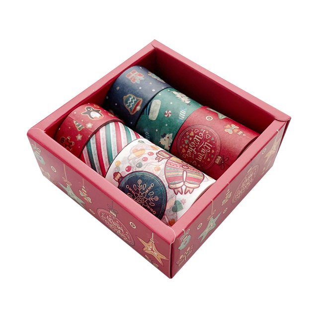 Wdftyju 6 uds cinta adhesiva navideña Washi Tape adhesivo decorativo pegatina para álbum de recortes Wdftyju 6fm1jh7lz3vy7ak5