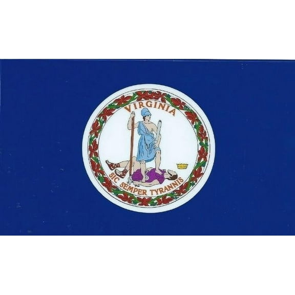 5in x 3in Virginia State Flag Bumper magnet  Vinyl magnetic magnets Car