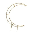 thumbnail image 5 of 7ft Gold Metal Crescent Moon Wedding Arch Stand, Curved Flower Balloon Frame, 5 of 14