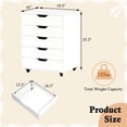 thumbnail image 3 of Costway 5 Drawer Chest Storage Dresser Floor Cabinet Organizer with Wheels White, 3 of 11