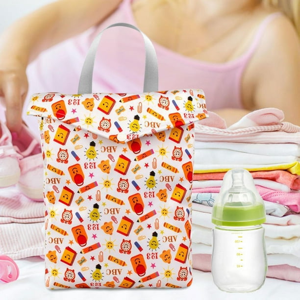 Bolsa para panales de tela para bebe resistente al agua bolsa de viaje bolsa humeda lavable para guarderia traje de bano para panales de tela para Sonrisa 20x25cm Walmart en linea