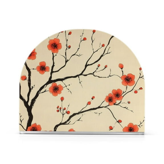 Yayeee Napkin Holder for Table Kitchen Paper Tissue Organization, Red Floral Pattern