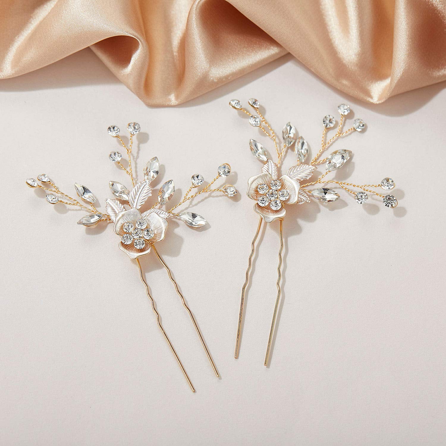 Choose! Bobby Pins 2pcs Women's Hair Pins with Rhinestone,Wedding Accessories 
