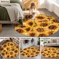 thumbnail image 5 of Round Rugs 7Ft, Yellow Sunflowers Round Area Rug Washable Indoor Throw Carpet, Watercolor Floral Flowers Vintage Large Non Slip Circle Rug for Dining Room Playroom Home Decor Aesthetic, 5 of 8