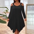 thumbnail image 2 of Hrsba Women's Winter Casual Dresses, Plus Size Dresses Winter Dress for Women Solid Color Off Shoulder Long Sleeve Casual Dress, 2 of 5