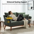 thumbnail image 4 of Ktaxon Mid-Century Modern Loveseat, Linen Blend 2-Seater Sofa, Solid Wood Frame Couch for Living Room, Apartment Green, 4 of 9
