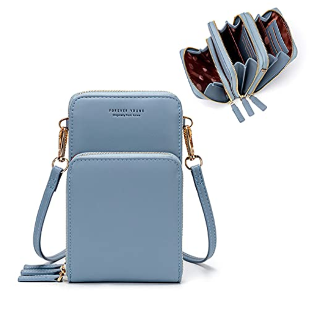 Small Crossbody Cell Phone Purse for Women, Mini Messenger Shoulder Handbag Wallet with Credit
