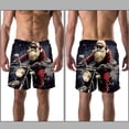 thumbnail image 3 of luoweisi Men's Beach Shorts Quick Dry Swim Trunks with Mesh Lining Santa Claus Motorcycle L, 3 of 5