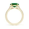 thumbnail image 2 of ANGARA Lab Grown 2.25 Ct East-West Oval Emerald Cathedral Engagement Ring for Women in 14K Yellow Gold (Size-10x8mm) | May Birthstone, Anniversary, Jewelry Gift for Women | Lab-Grown Emerald Ring, 2 of 9