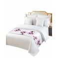 thumbnail image 6 of Bed Runner Scarf Twin Size, Purple Flowers Stain Bed Runners & Scarves for Foot of Beds, Minimalism Botanical Tulip Floral Plants Decorative Bedding Runner Scarf for Hotel Home Bedroom, 6 of 6