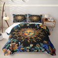 thumbnail image 2 of Homewish Hippie Sun Twin Quilt Set, Bohemian Flower Floral Twin Coverlet Set, 2 Pieces 1 Bedspread and 1 Pillowcase, 2 of 7