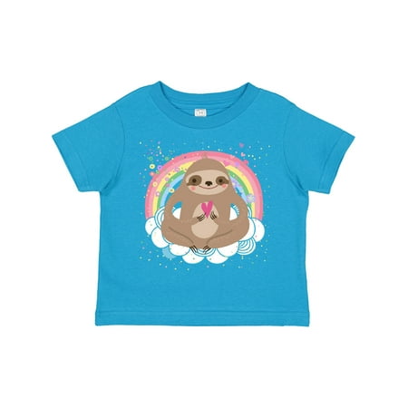 

Inktastic Sloth Yoga Rainbow Gift Toddler Toddler Girl T-Shirt