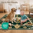 thumbnail image 4 of ODIKA 6'x9' Ultra-Soft Area Rug, Vintage Distressed Scroll Border Ornamental Scrolls Boho Faded None Washable, Bare feet friendly, Silk-Touch for Guest Room, Bedroom, 4 of 7