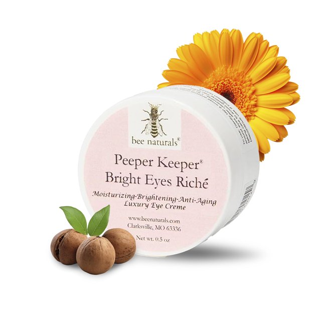 Bee Naturals Peeper Keeper Bright Eyes Riche Eye Crme - Hidrata y reduce las líneas finas con germen de trigo, aceite de sésamo, caléndula, péptido antienvejecimiento
