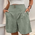 thumbnail image 4 of EaskTriop Comfy Wide Leg Shorts for Women High Waisted Bermuda Shorts with Pockets Lightweight Breathable Summer Casual Dressy Lounge Shorts, 4 of 6