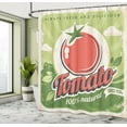 thumbnail image 4 of Ambesonne Antique Shower Curtain, Vintage Tomato Poster, 69"Wx70"L, Green Red, 4 of 4