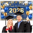 thumbnail image 6 of 5.9x3.6FT Blue and Gold Graduation Backdrop Congratulations Graduate Background Blue Gold Class of 2026 Prom Graduation Party Decorations Banner Supplies Photo Booth Props, 6 of 7