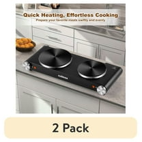 (2 pack) Cusimax 23.03 Inch 2-Coil Stainless Steel Countertop Burners