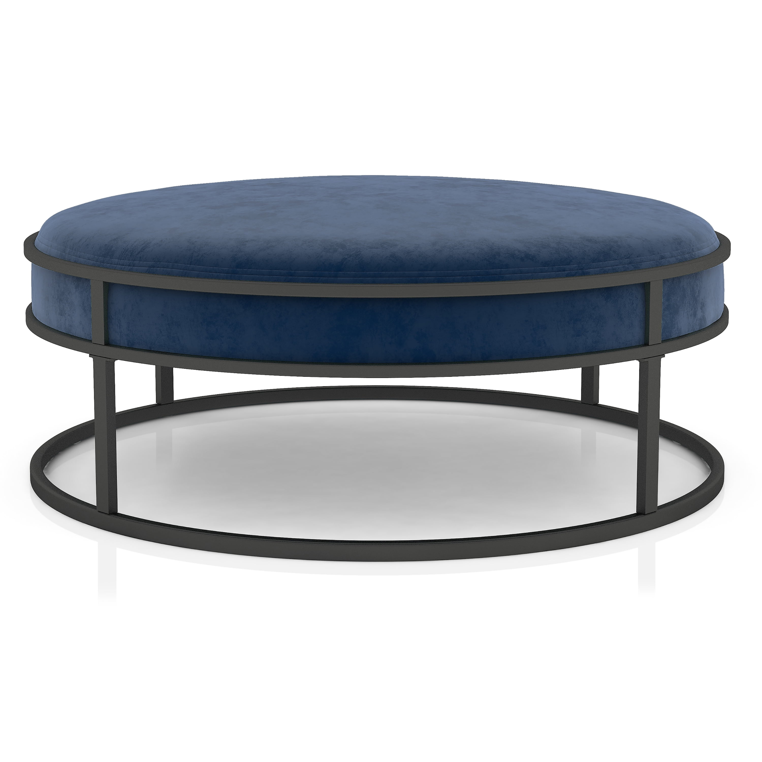 Furniture of America Alto Upholstered Cocktail Ottoman, Navy