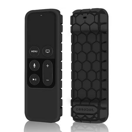 3 Button Remote Silicone - Fintie Silicone Case Cover for Apple TV 4K / 4th Gen Remote Controller, Black