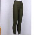 thumbnail image 2 of Yuemengxuan Women Stylish Cool Pants High Waist Slim Pencil Skinny Tummy Control Solid Color Pants, 2 of 7