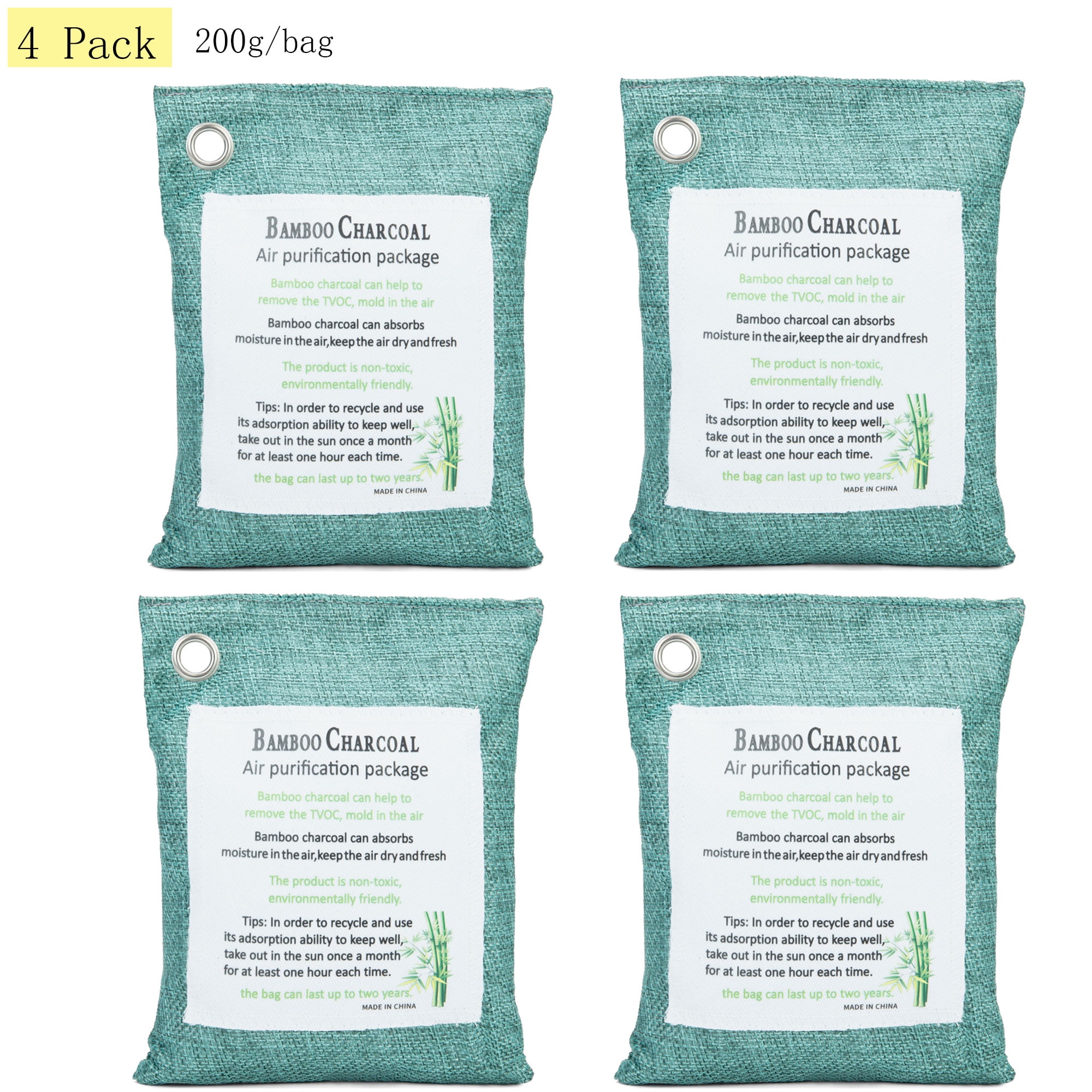 4Pcs Air Purifying Bag Natural Air Freshener Bags Activated Charcoal