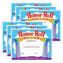 TREND Honor Roll Award Colorful Classics Certificates, 30 Per Pack, 6 Packs