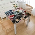 thumbnail image 2 of BANET American Flag Square Tablecloth Washable Table Cover Theme Tablecloths for Kitchen Dining Room Holiday Table Decor White, 2 of 7