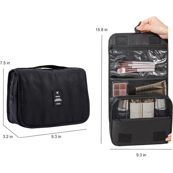 Weavehouse Neceser de Viaje con Gancho, Neceser Colgante para Mujer, Neceser de Viaje para Maquillaje, Organizador Pequeño de Neceser de Viaje