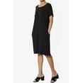 thumbnail image 3 of Robe T-Shirt Midi Longueur Genou à Manches Courtes Ajustée pour Femmes, 3 of 6
