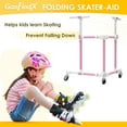 thumbnail image 4 of GanFindX Folding Skater Aid - Adjustable Height Aluminum Roller Skate Trainer for Kids and Toddlers, Perfect for Learning and Safety Pink, 4 of 6
