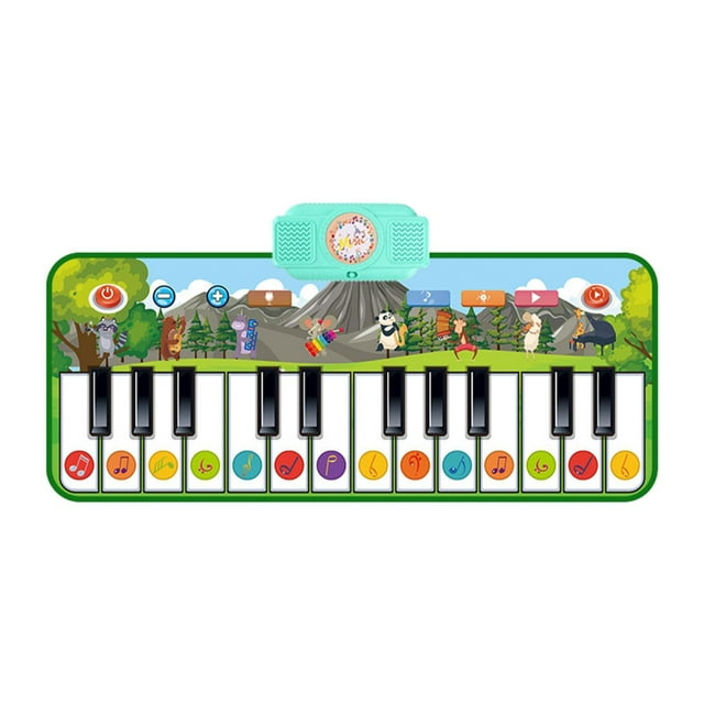 Lipstore Piano Dance Play Mat with 14 Keys Interactive Musical Toy Keyboard Playmat for 1 animal