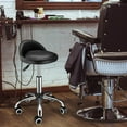 thumbnail image 2 of Swivel Rolling Stool with Wheels Height Adjustable Stool Chair Drafting Chair with Backrest Black, 2 of 7
