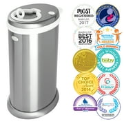 Ubbi Stainless Steel Diaper Pail, Odor Locking, No Special Bag Required, Award-Winning, Registry Must-Have, Chrome