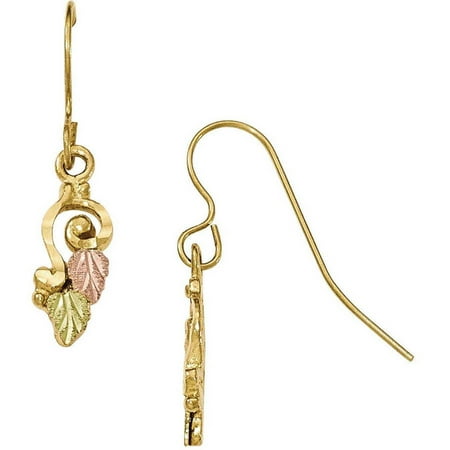 Shepherd Hook Earrings - 10kt Tri-Color Black Hills Gold Shepherd Hook Earrings