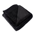 thumbnail image 4 of Plush Textured Waffle Knit 60”L x 50”W Lightweight Reversible Microfiber Sherpa Throw Blanket for Adults, Kids, Pets, Beds, Couches and Loveseats in Midnight Black, 4 of 9