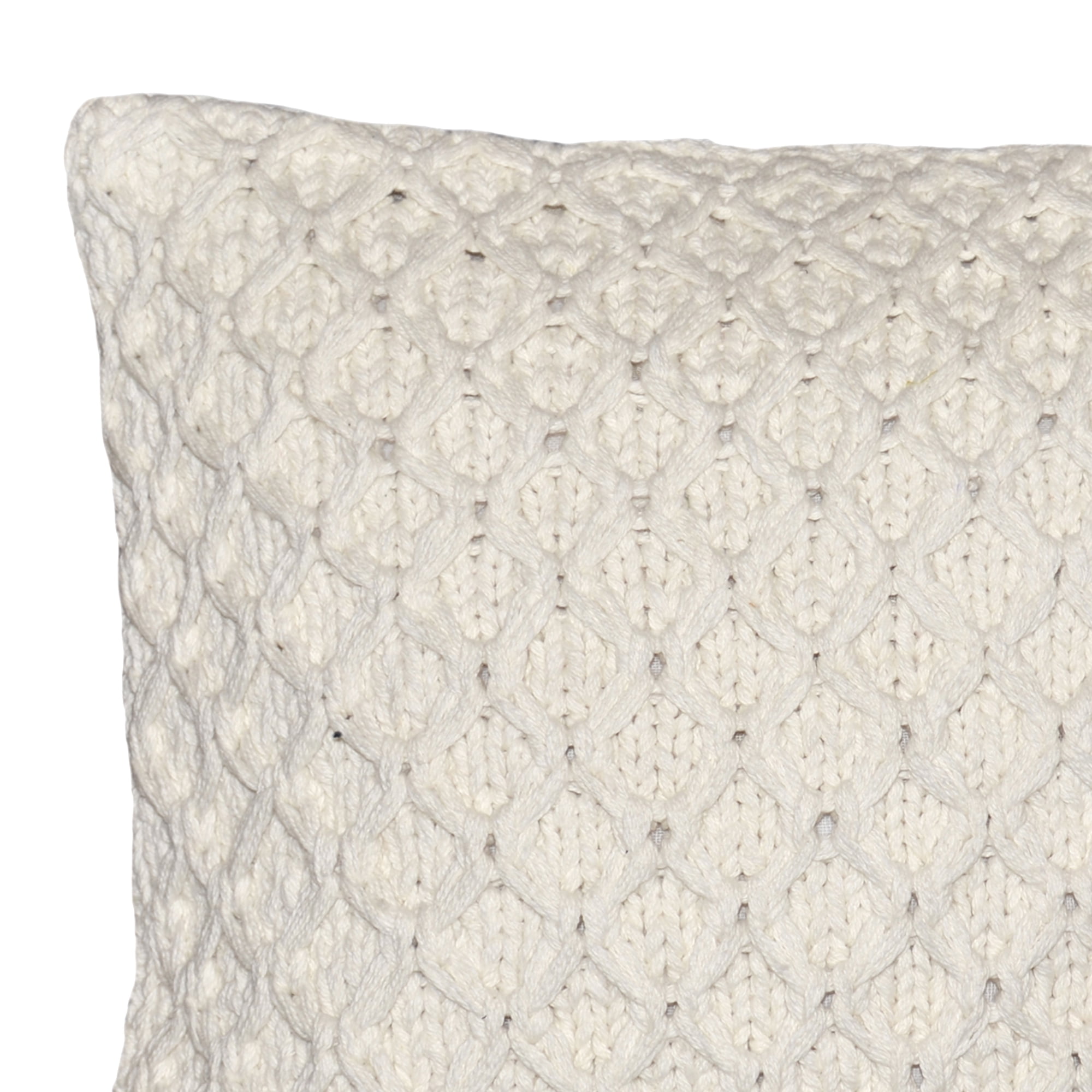 Better Homes Gardens Sweater Knit Decorative Throw Pillow 17 X 17 Ivory Walmart Com Walmart Com