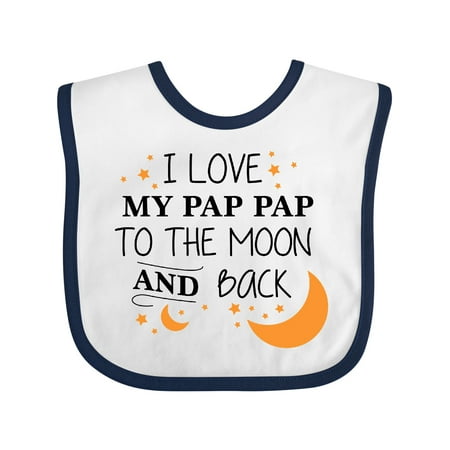

Inktastic I Love My Pap Pap to the Moon and Back Gift Baby Boy or Baby Girl Bib