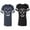 Men Navy / Women Black, variant on Halloween Pumpkin Unisex Couple Matching Cotton Jersey style T-Shirt Contrasting stripes on sleeves (Men Navy / Women Black) (Men S / Women S)