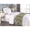 thumbnail image 2 of Leaves Greenery Bed Runner, Tropical Leaf Pattern with Neutral Colors Boho on Grunge Rustic Back, Decorative Accent Bedding Scarf for Hotels Homes & Guest Rooms, Twin, Olive Green Taupe, by Ambesonne, 2 of 3
