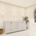 thumbnail image 2 of Ayna Decors Maya 72 in White Double Sink Bathroom Vanity Set with White Quartz Countertop | 4 Soft Closing Doors | 6 Full Extention Soft Close Drawer | Brushed Nickel Hardware | AVM72WH3002, 2 of 10