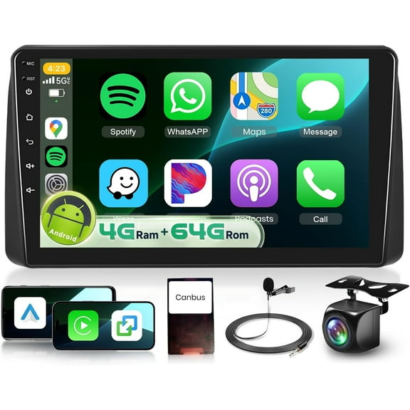 8 Core 4G 64G Android 13 Car Stereo for Dodge Grand Caravan 2011-2020 Chrysler Town & Country 2011-2016 Grand Voyager 2011-2015 Radio with 5G WiFi/DSP/Carplay/Android Auto/9" Touch Screen/BT 5.0