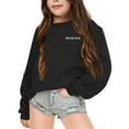 thumbnail image 3 of Zylarhe Girls Boys Sweatshirt Girls Winter Pullover Hoodie Soft Casual Round Neck Sweater Comfortable Daily Wear Outfit For Kids Ages 3-14 Years Black 7-8 Years, 3 of 7