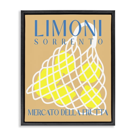 Stupell Industries Modern Modern Lemon Fruit Market Black Floating Frame Canvas Art, 17 x 21, by Lil' Rue