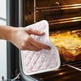 thumbnail image 3 of Pink Flower Pot Holders for Kitchen Heatproof Potholder, 5 Pack Vintage Farmhouse Boho Leaf Spring Solid Hot Pads Multipurpose Oven Pads Cloth Potholders Trivet for Cooking Baking, 3 of 8