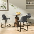 thumbnail image 3 of 24 inch Commercial Grade PU Leather Bar Stools Counter Height Stools with Back in Gray, Set of 4, 3 of 7