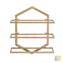 Wall Mounted Wine Rack, Metal Hanging Wine Bottle Holder Holds 2 Bottles, for Home Kitchen Living Room Gold