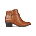 thumbnail image 4 of KAREN SCOTT Womens Brown Buckle Accent Padded Falonn Round Toe Block Heel Zip-Up Booties 8 M, 4 of 4