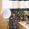 thumbnail image 3 of No Hook Shower Curtain, Boho Flowers Shower Curtains for Bathroom with See Through Top Window, Spring Abstract Watercolor Floral Leaf Waterproof & Washable Bath Curtain Extra Long 72"x84", 3 of 9