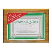 Award-A-Plaque Document Holder Acrylic/Plastic, 10-1/2 x 13, Oak